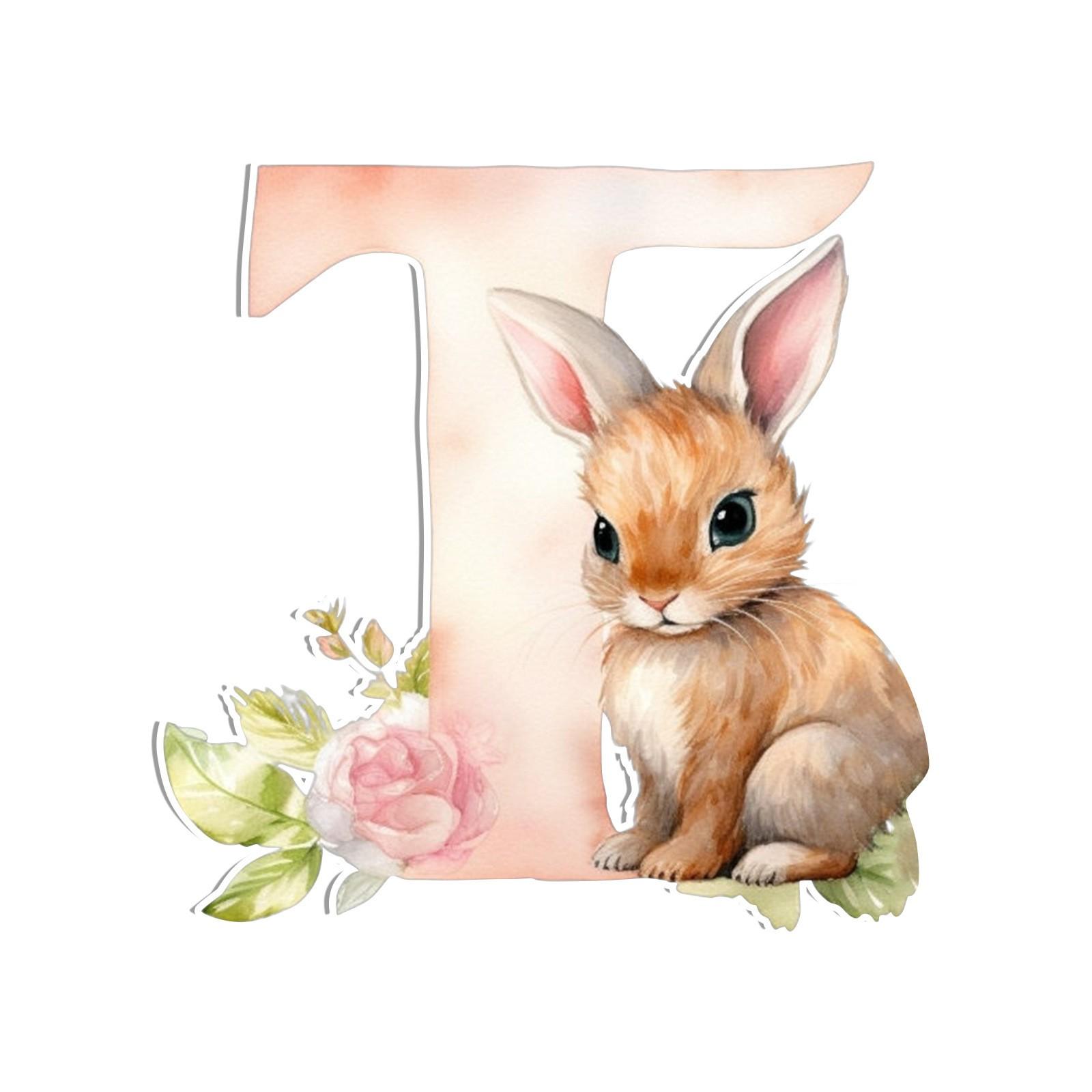 26 Букв Подвеска Пасхальный Кролик Акриловая Буква Пасхальное Украшение Подвеска One Size