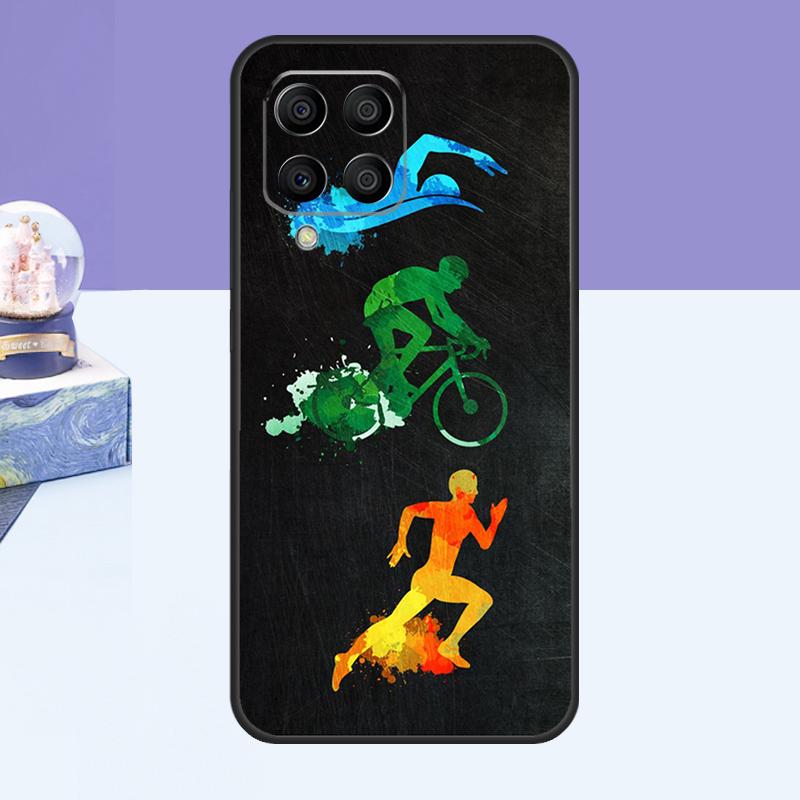 Swim Bike Run Triathlon Case For Samsung Galaxy M15 M55 M35 M33 M21 M31 M16 M36 M56 M53 M13 M12 M32 M52 M14 M34 M54