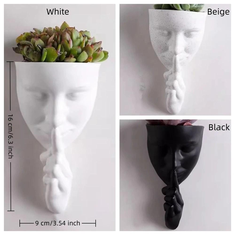 Bohemian Style Decorative Vases Silent Human Face Artistic Face Planter Hanging Planter  Bedroom