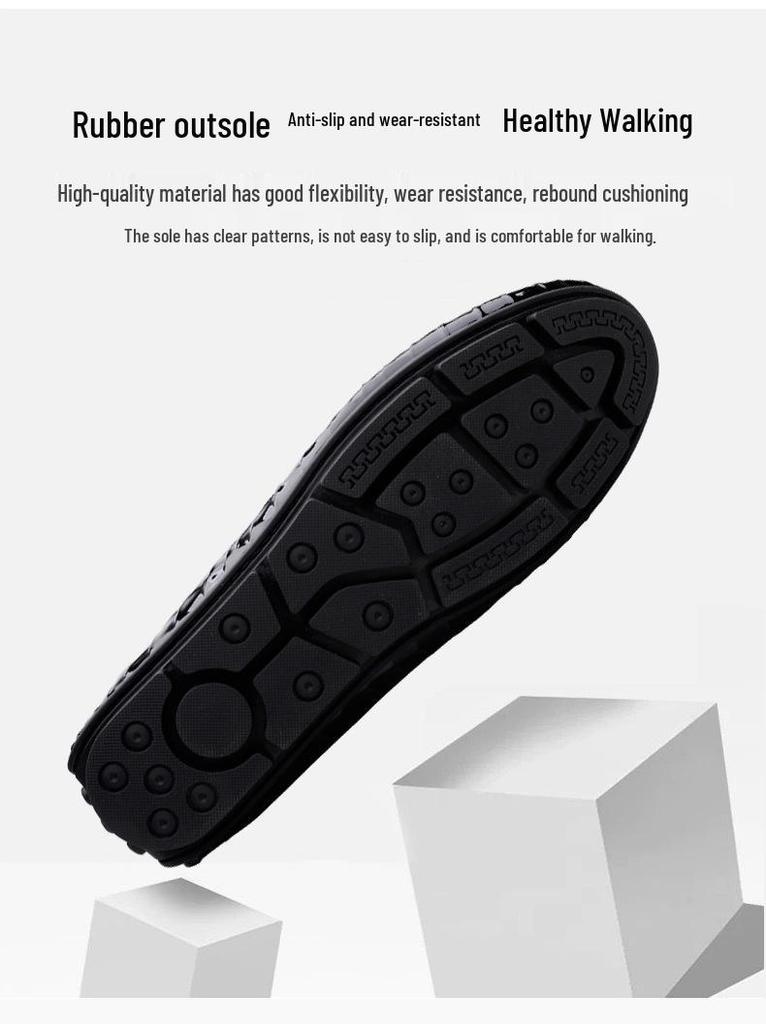 Men's Embossed Cowhide Moccasins - Slip-On Casual Leather Driving Loafers 