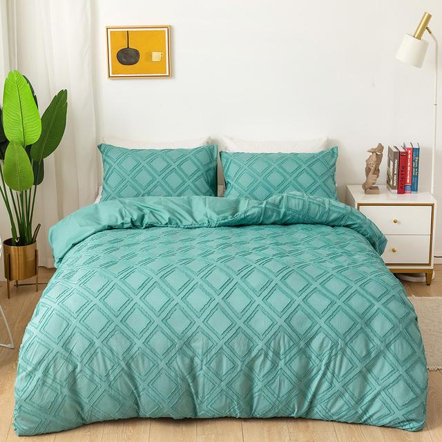 Duvet Cover Set Fashionable Pleated Bedding Set Brushed Microfiber Fabric Duvet Cover And Sham Set