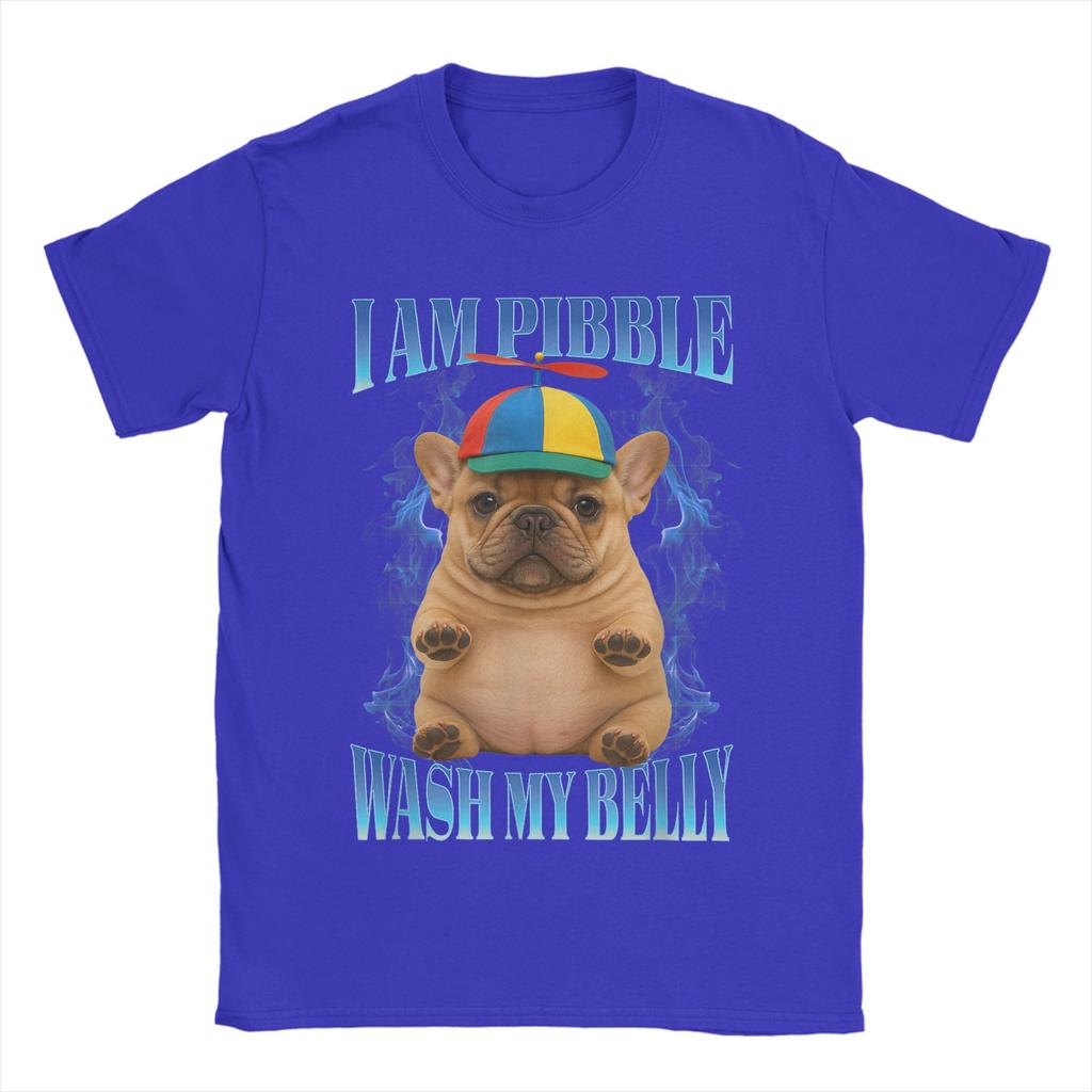 I Am Pibble Wash My Belly Pibble Meme T Shirt Men Pure Cotton Amazing T-Shirt O Neck Funny Dog Brainrot Tees merchandise Classic