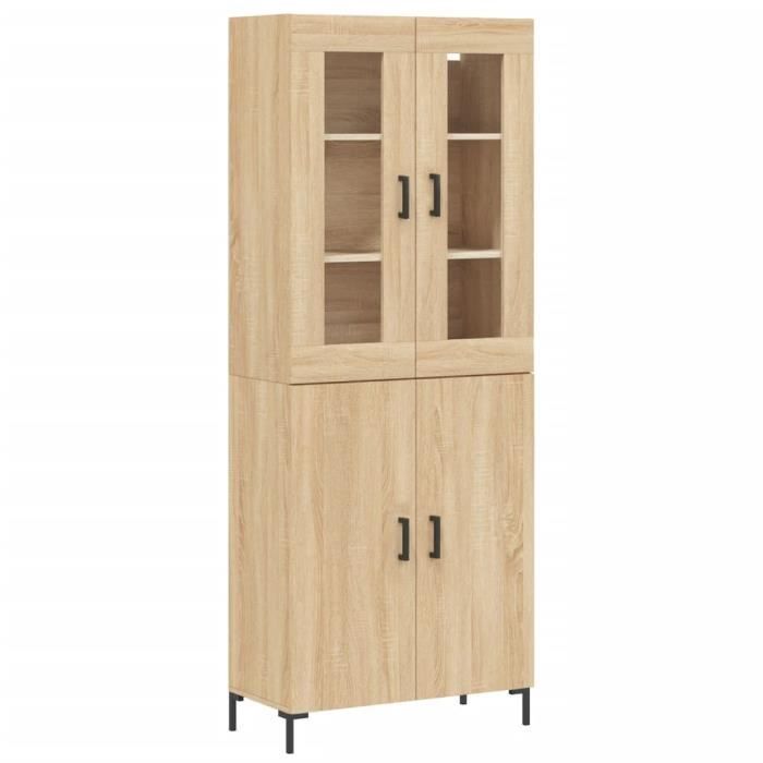 VidaXL Buffet haut Chêne sonoma 69,5x34x180 cm Bois d'ingénierie 3198212