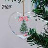 Elegant Holiday Party Decorations Heart Shaped Christmas Ornaments, Crystal Santa Winter Scene Hanging Ornament, Transparent Xmas Tree Ornaments