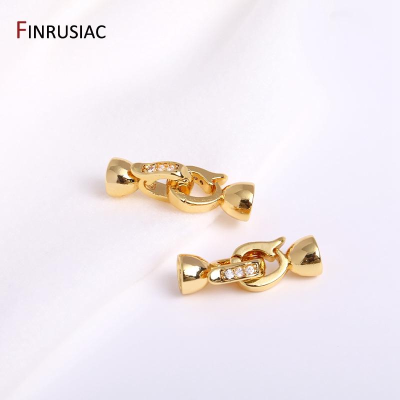 18K Gold Plated Brass Pearl Clasps For Jewelry Making Supplies, Bracelet Nacklace Connectors Jewelry Accessories Wholesale