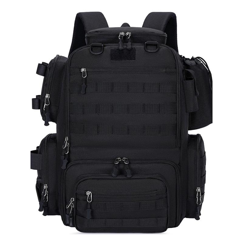 Tactical Climbing Fishing Backpack with Rod Holders Large Molle Hiking Bag Outdoor Fishing Lure Tackle Box Storage Rucksack