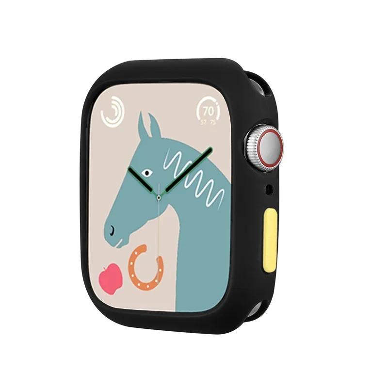 NEW Candy Soft Case for Apple Watch Cover 9 8 7 6 Se 5 4 3 45 42mm 38mm Protection Iwatch Serier 44mm 40mm 41mm Silicone Bumper