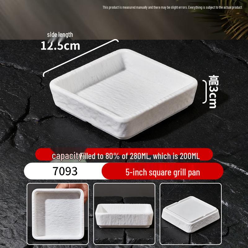 Stackable Melamine BBQ Plate: Rectangular Dish for Beef, Steak, and Sides