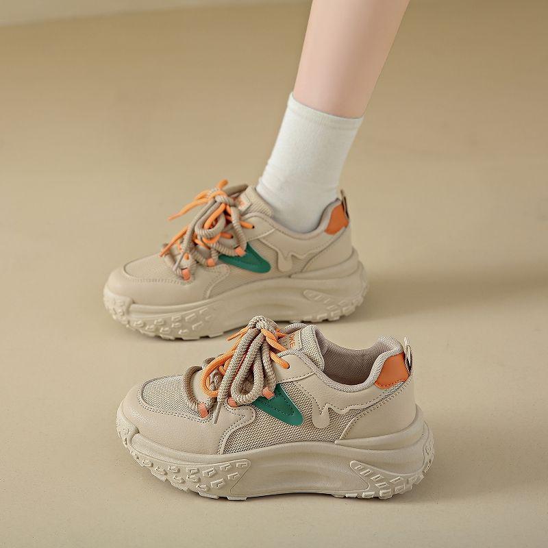 Daddy shoes women's 2025 new spring and summer women's shoes versatile and popular mesh platform casual sports shoes