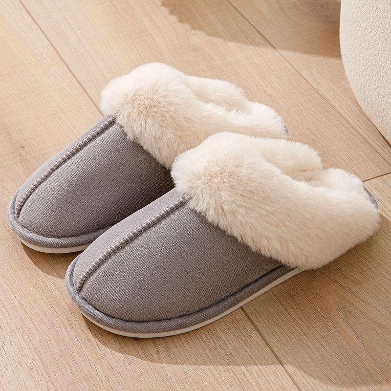 

Женские модные нескользящие пушистые тапочки с подошвой из ТПР - Стильные и простые хлопковые тапочки для дома 36-37 серый