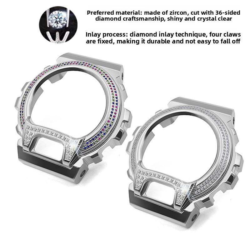 DW6900 Mod Kit metal case strap for Casio G-SHOCK DW-6900 modified stainless steel bezel diamond case bracelet watch accessories