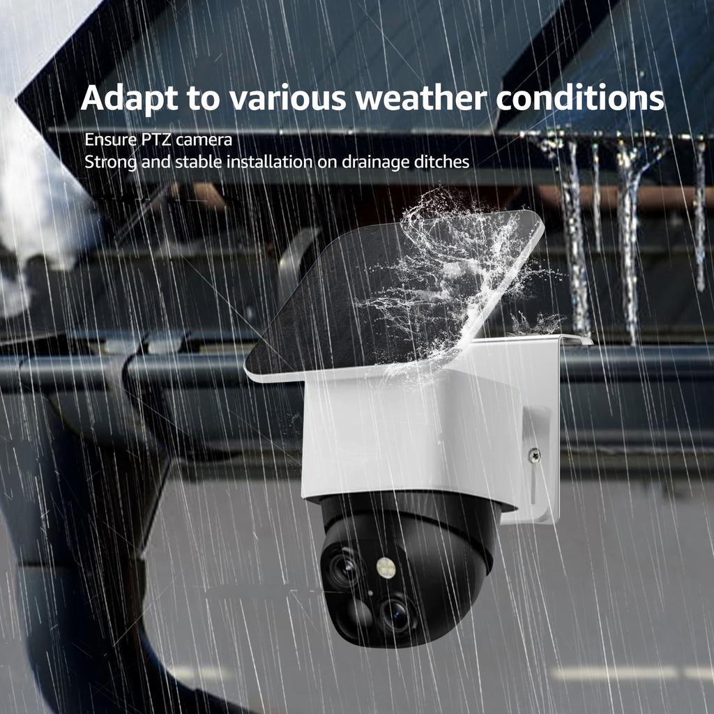 Metal Gutter Mount Bracket for S340 Wall Mount Solar Security Camera Mount for Outdoor Anti-Rust Screws No Drilling Installation