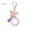 Letter A-Z Key Holder Purple Series Keychain Pendant, Sequins Star Initial Charm Chain with Butterfly Tassel Design, for Bag Purse Backpack Non-fading