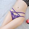 Erotic Panties Women Rose Embroidery Pearl Women's Low-waist Briefs Cross Transparent Temptation Hollow