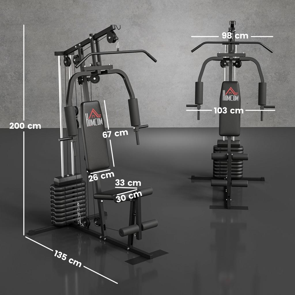 Multifunction Home Gym Machine With 45kg Weight Stacks For Strength Training