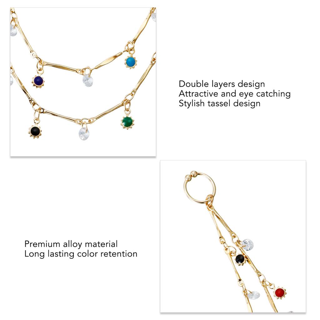 Nose  S Hoop Chain Tassel Ethnic   Double Layers Nose  S Ear S Hoop Chain for Women Girls