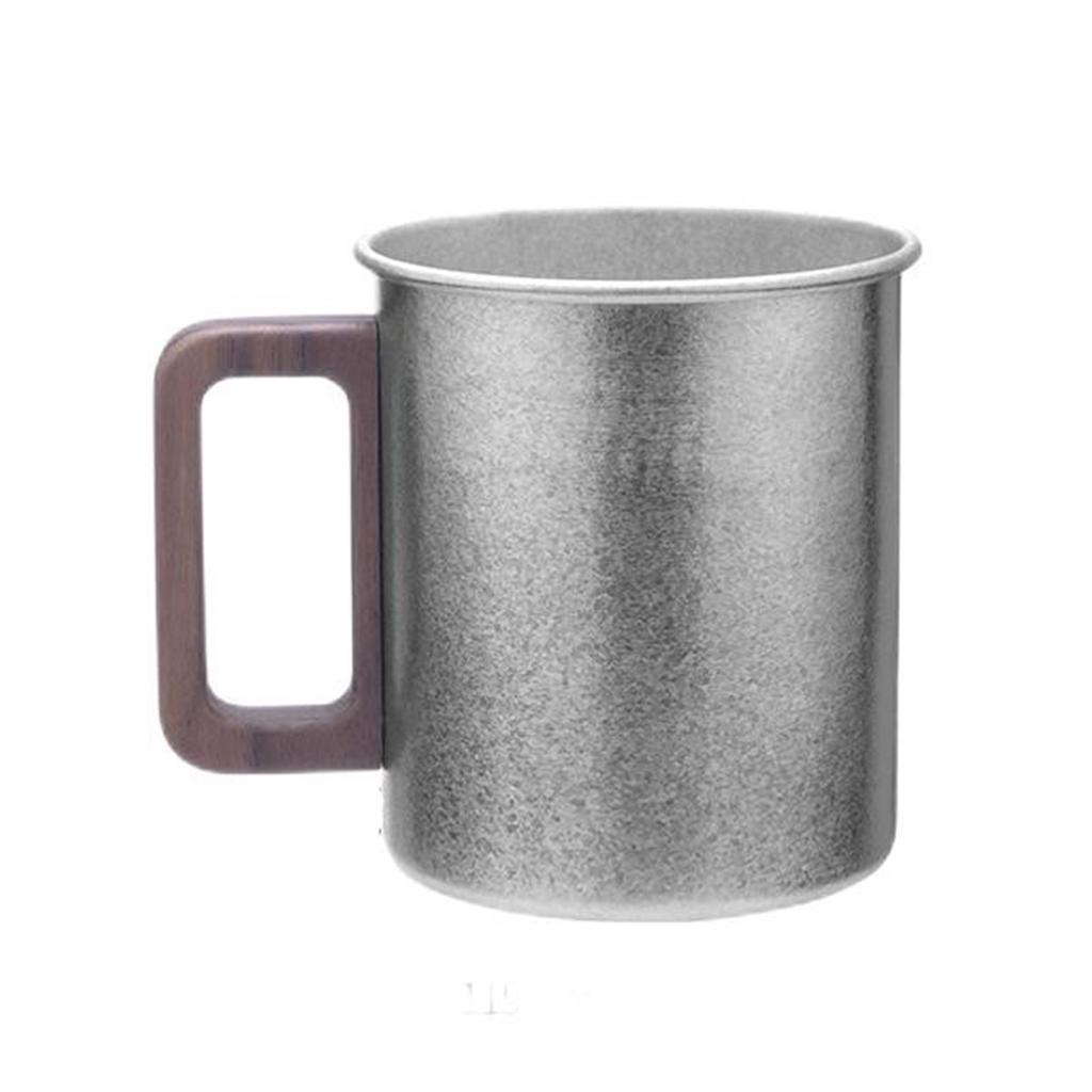 Titanium Camping Cup Pure Ti Travel Mug Wooden Handle 300ml/450ml Outdoor Portable Large Beer Mug