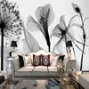Modern Hand Painted Wallpaper Black And White Dandelion Flowers Mural 3d Abstract Living Room Wall Painting