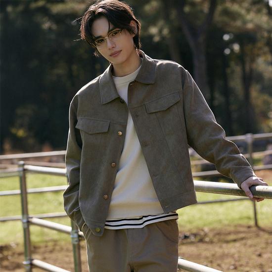 Suede Trucker Jacket SPJLG12M05 M бежевый