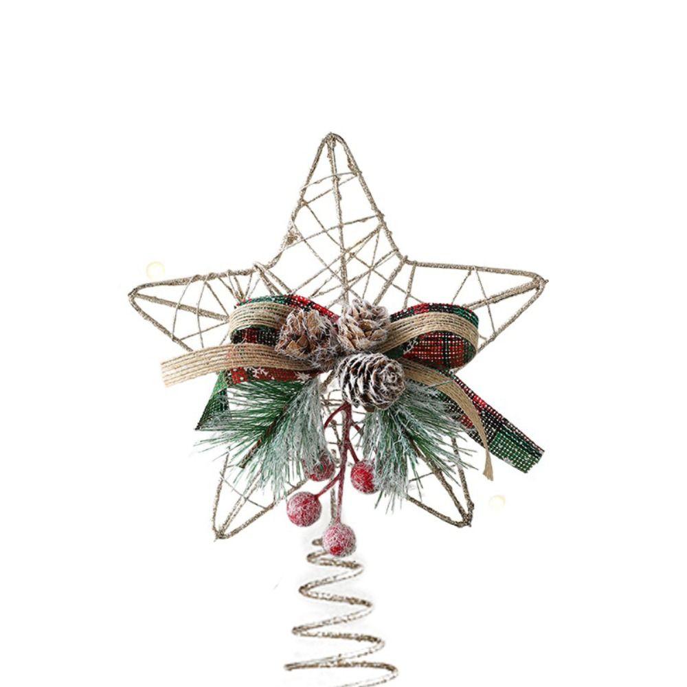 Glitter Christmas Tree Top Star Five-pointed Star Christmas Tree Ornaments  Christmas Decoration