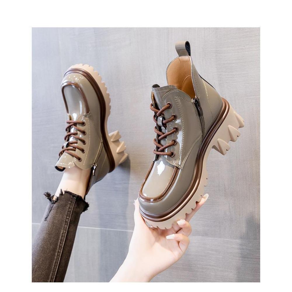 New Fashion Loafers In Women Shoes  Luxury Designer Platform Thick Bottom Height Increasing Shoes Lace-Up Slip On Dress Shoes