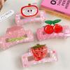 Cute Fruit Acetate Claw Clip Watermelon Ponytail Shark Clip Elegant Strawberry Shark Clip  Daily