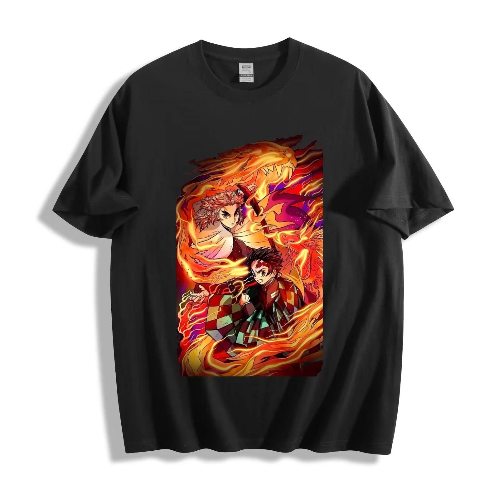 Demon Slayer Rengoku & Tanjiro T-Shirt - Surrounding Design Unisex Tee XXL