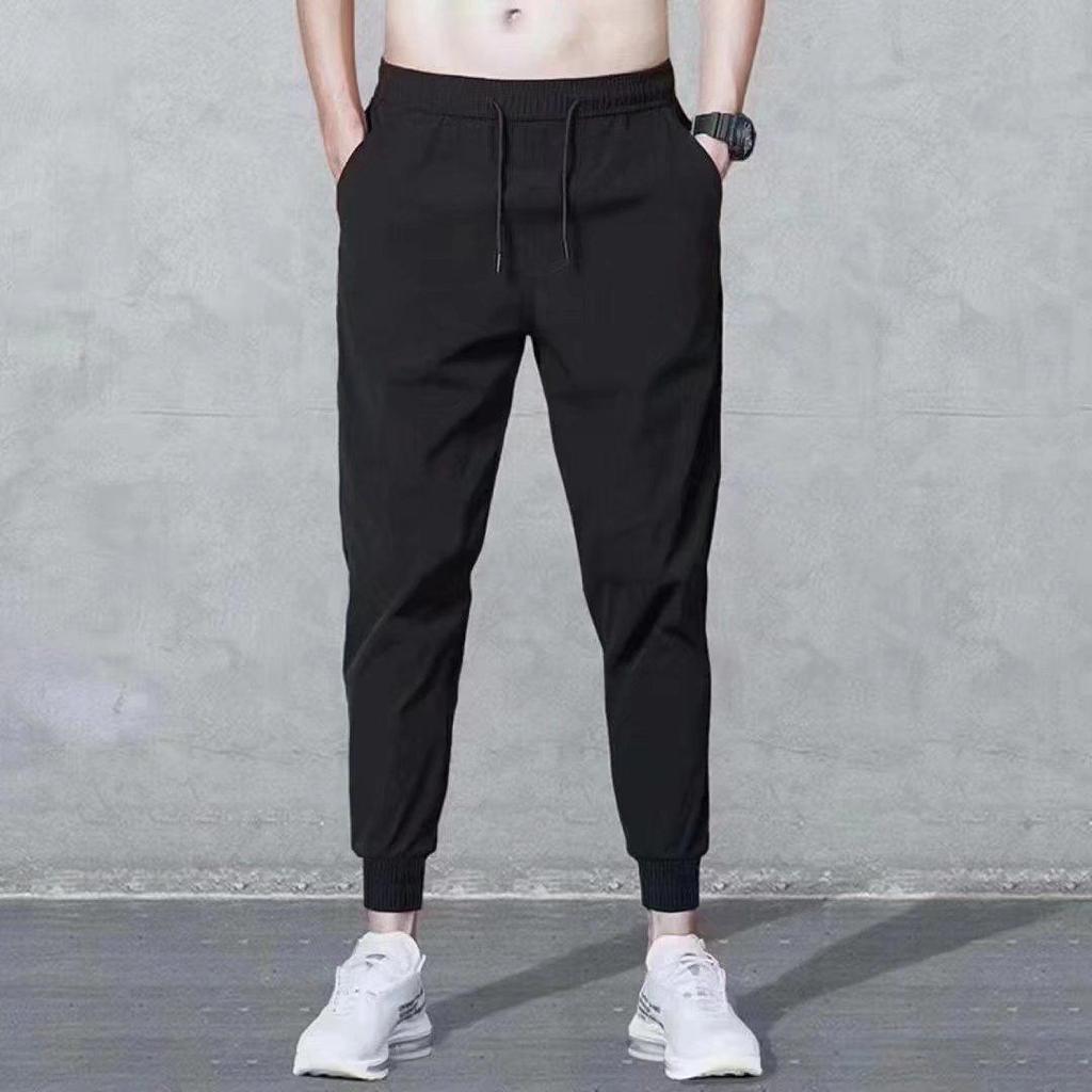 Men's Quick-Drying Ice Silk Casual Pants - Thin, Loose, Straight-Leg, Perfect for Spring and Summer
