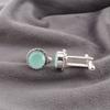 Aqua Chalcedony Gemstone 925 Sterling Silver Handcrafted Jewelry Cufflinks 0.51" CL-3-19