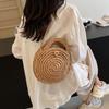 Round Straw Crossbody Bag Handmade Woven Shoulder Bag For Women Summer Beach Bag Bohemia Travel Small Handbag and Purse