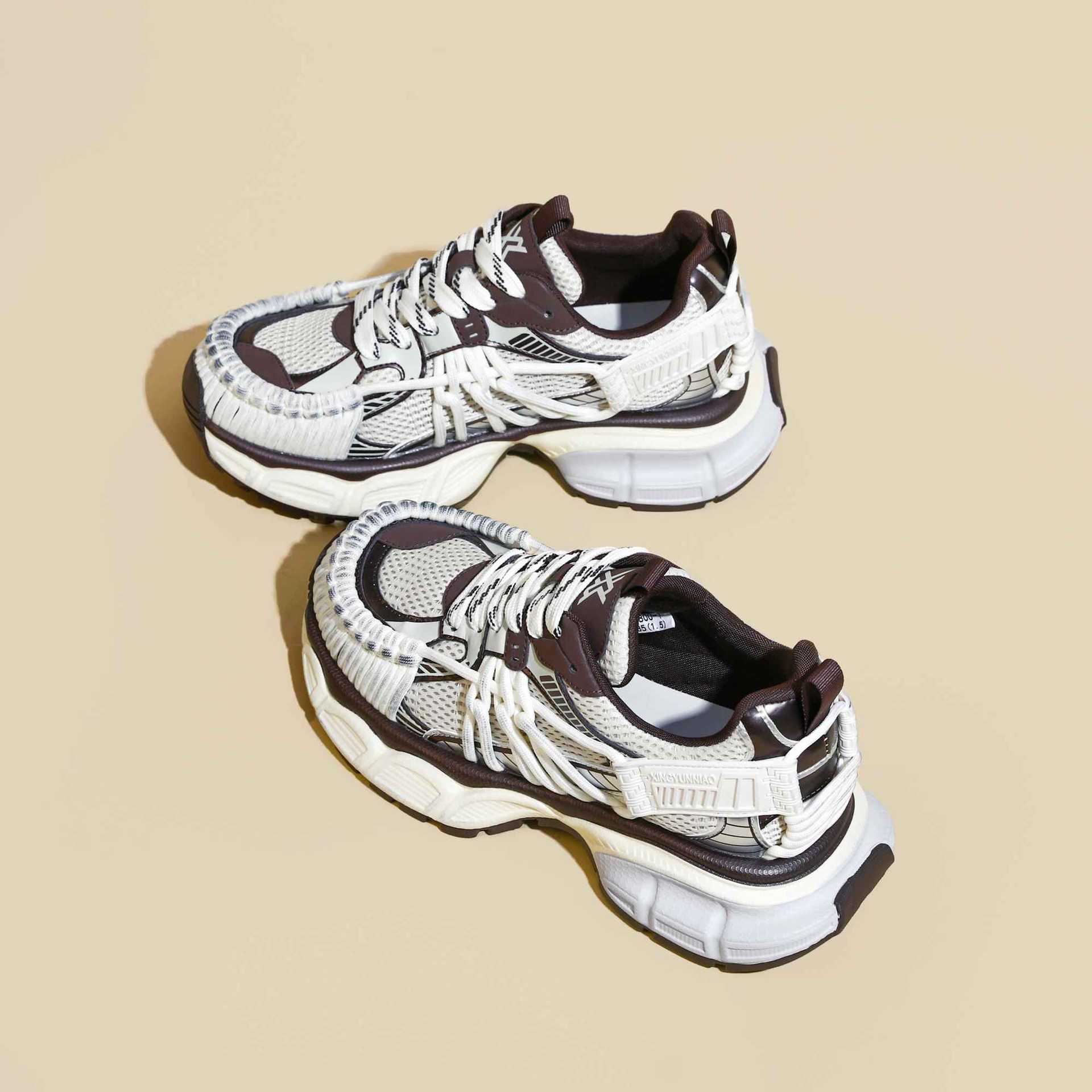 

Guyun Shu European Station Retro Platform Dad Shoes Women s 2024 Autumn New Mesh Breathable Versatile Sports and Leisure 40 темно-коричневого кольору