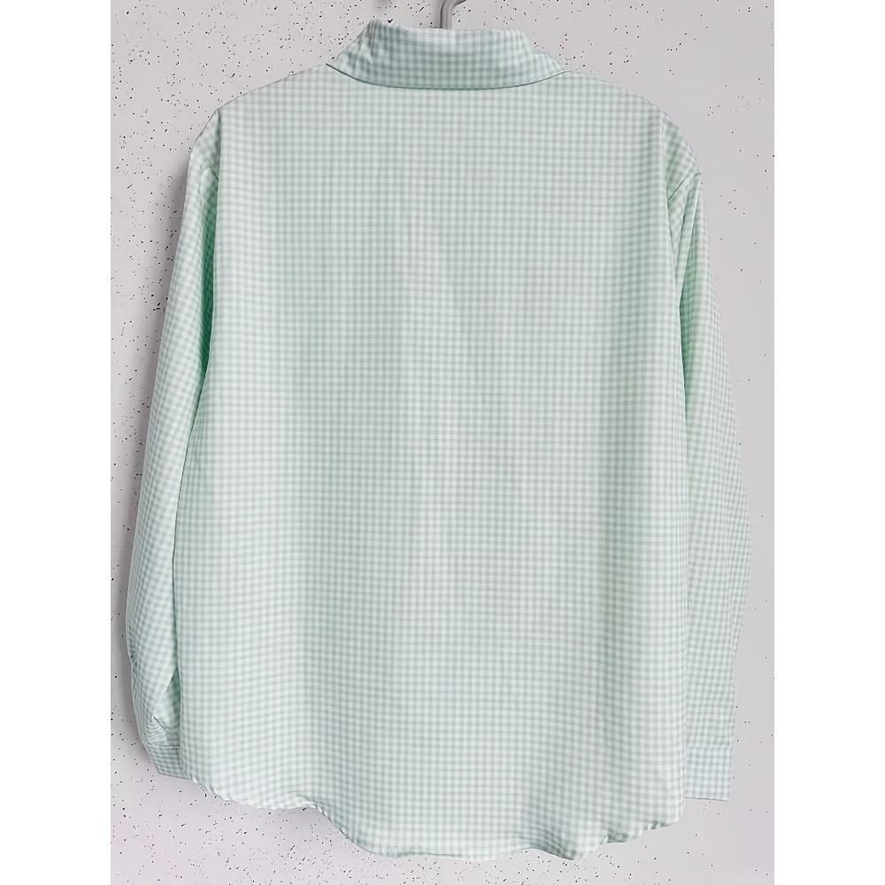 Women's Printed Shirt - Long Sleeve Button Down Shirt, Classic Neckline, Perfect for Office