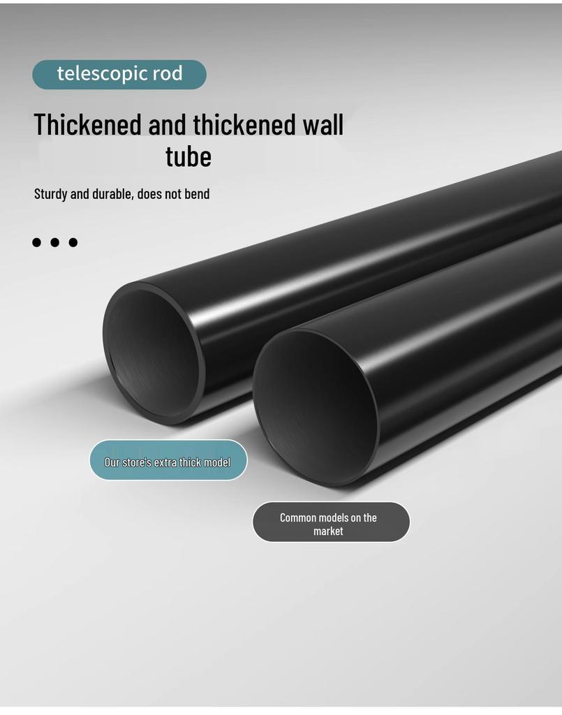 Nastavitelná teleskopická tyč bez vrtání pro sprchové závěsy, věšení oblečení, sušení na balkoně a organizaci šatní skříně