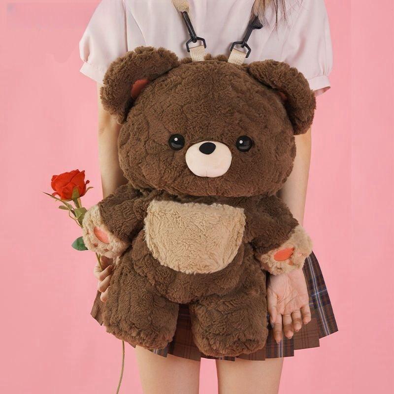 Teddy Bear Plush Backpack Cute Animal Student Backpack For Children Teens And