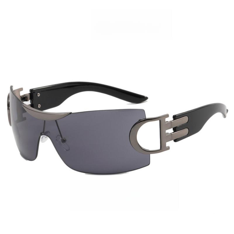 Óculos de Sol Femininos Y2K Futuristas Sem Armação para Festas de Rua Acessórios de Praia