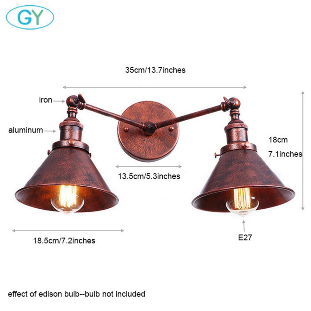 

Настенный светильник в деревенском стиле на 2 лампы, промышленные, Эдисон, антикварные металлические настенные бра, светильник для зеркала в ванной, внутреннее освещение