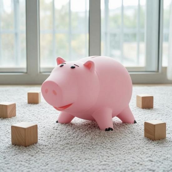 Pink Pig Piggy Bank for Boys Girls, Unbreakable Coin Cash Container, Animal Shape Money Saving Box, Gift for Christmas, Birthday