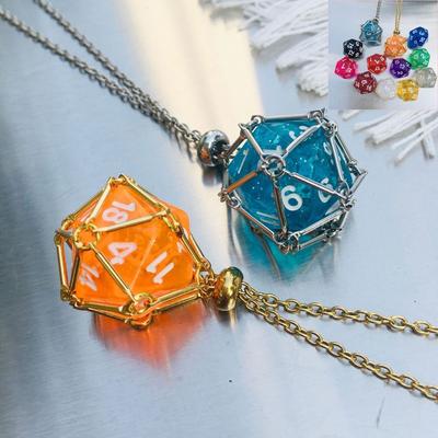 Edelstahl Steinhalter Käfig Halskette Würfel Anhänger Halskette Trendiges Kristall Netz Metall Halskette Schmuck Geschenk für Frauen Männer