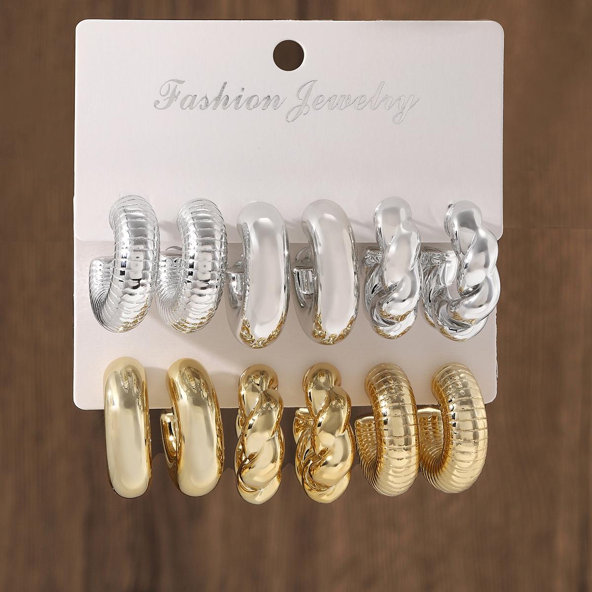 

Модный геометрический набор серег-колец C-образной формы, креативный дизайн, полукруглые серьги-пусеты, женские эффектные универсальные повседневные цирконы
