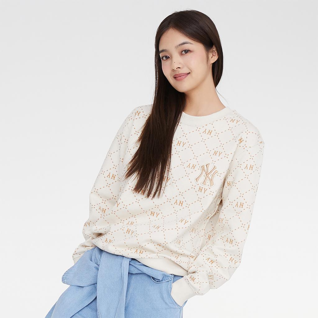 New MLB Sweatshirts Unisex Cream 3AMTM0134-50CRD