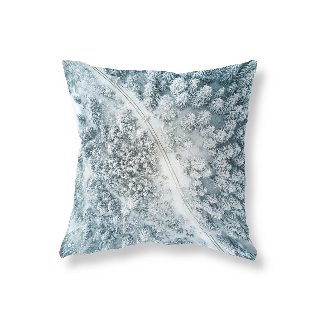 Snow Scene Snowflake Pillowcase Sofa Car Decoration Office Game Chair Cushion Cover Room Bedside Home Decoration Pillowcase
