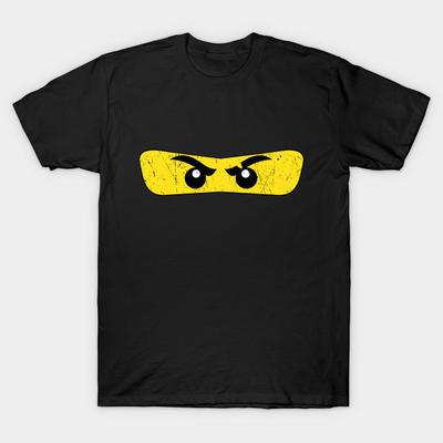 Men Black Print T-shirt Ninjago No-Cut Transfer Paper Print Cotton Tshirt