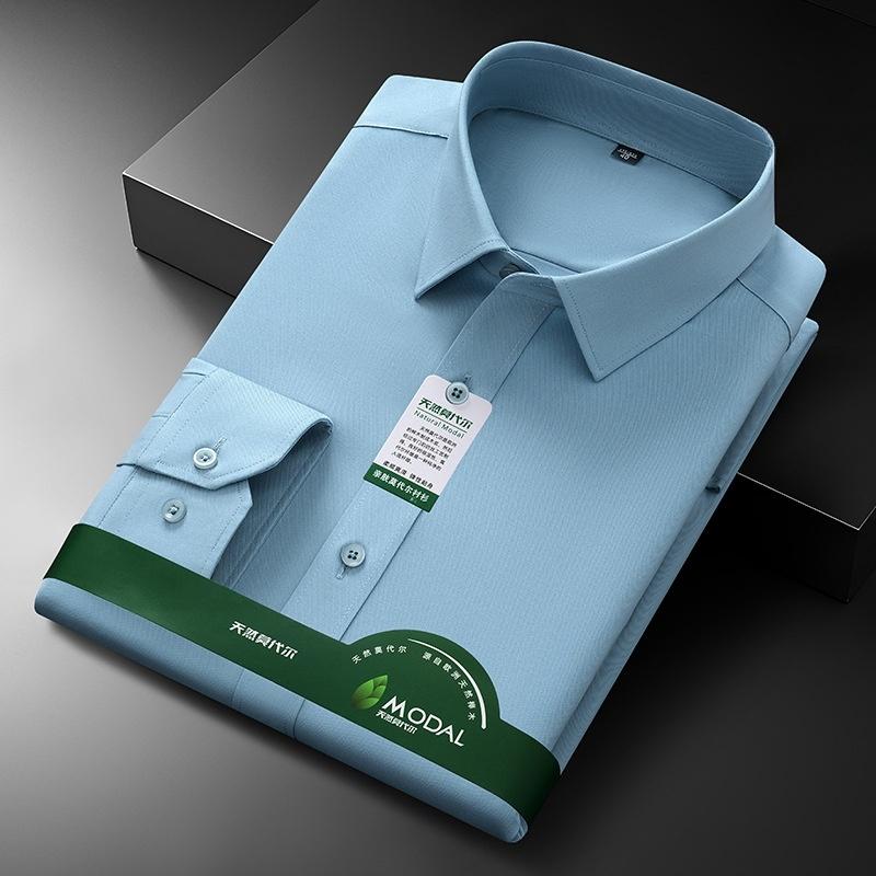 New Quality Anti-Wrinkle Men Shirt Long Sleeves Dress Shirts For Men Slim Fit Camisa Social Business White Office Shirt 4XL 5XL