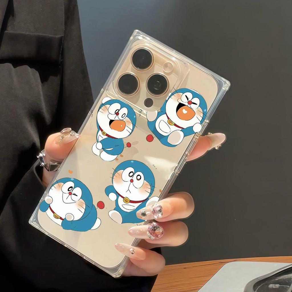 Clear Square Back Tube Case Protection For iPhone 15 Plus 14 Pro Max 12 13 11 16 ProMax Anti-Oxygen,Cute Chubby Kitten Pattern Casing