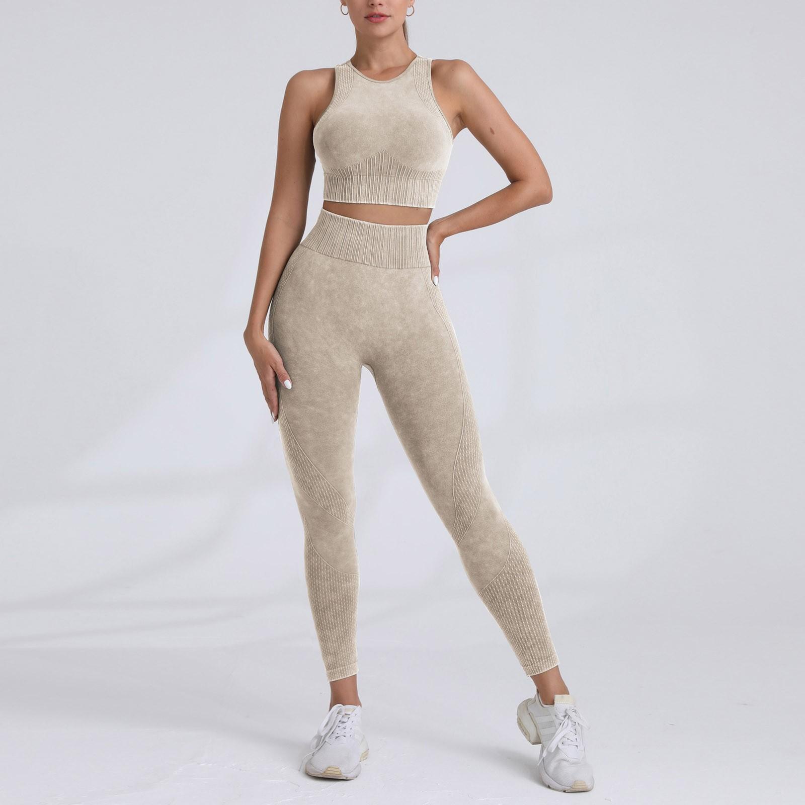 

Женский спортивный бюстгальтер-майка, фитнес-брюки с высокой талией и приподнятыми бедрами, комплект для йоги L