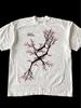 Unisex Gothic Retro Harajuku T-Shirt Geeignet für den täglichen Gebrauch Mit Kirschblütenbäumen und Buchstabenmustern