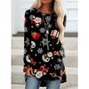 Christmas Gift 3D Printed Long Sleeved T-shirt for Women, Fashionable New Year Round Neck Top