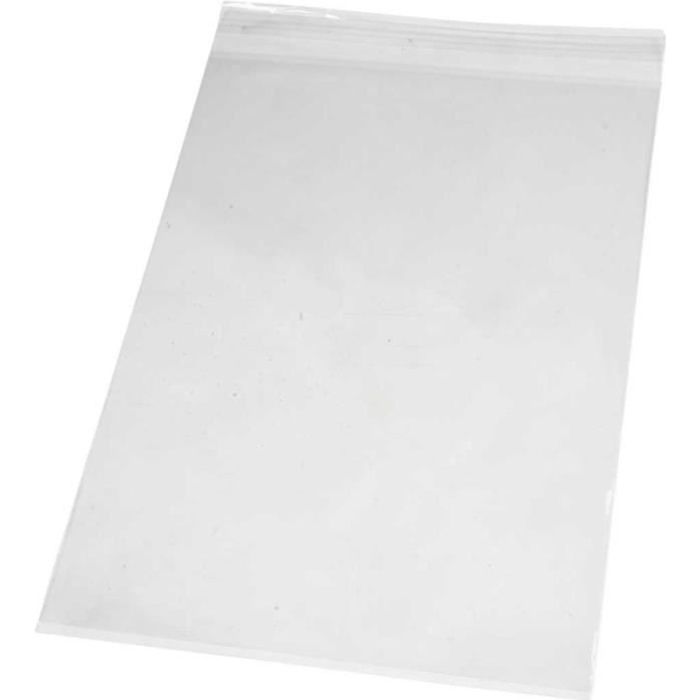 Sachets transparents plats à fermeture autocollante - 22,5 x 31,2 cm - 20 pcs