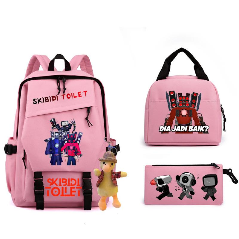 New Skibidi Toilet Man Spoof School Bag Elementary School Backpack Satchel Pencil Case