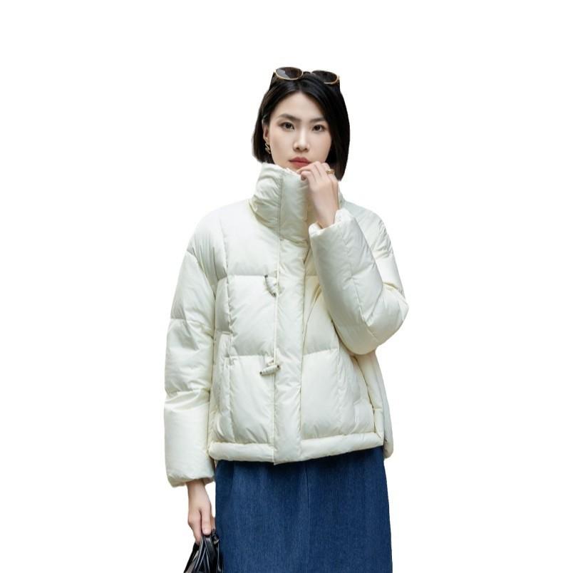 Winter new short Pinghu down jacket women's new national standard original commoner goose down jacket warm stand-up collar
